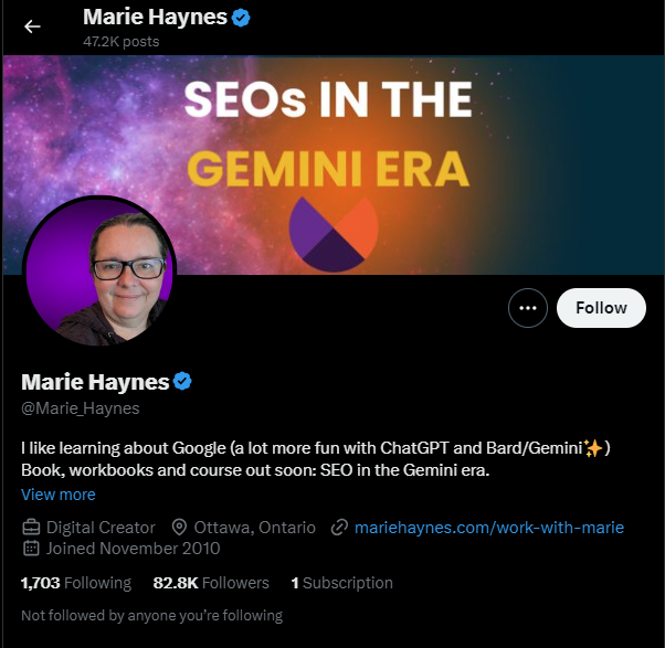 Marie Haynes influenceuse SEO